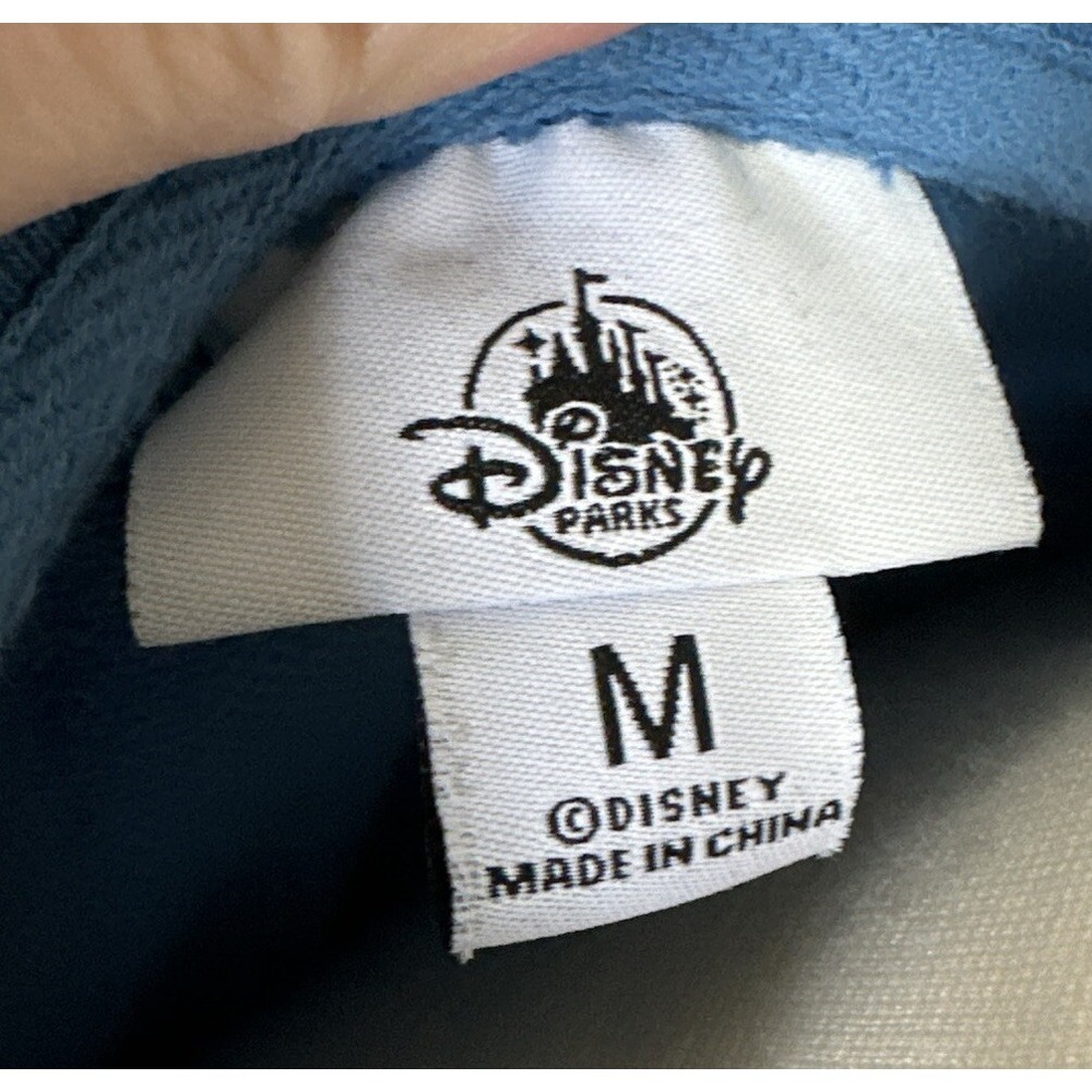 Walt Disney World Retro Blue Crewneck Rainbow Sweatshirt front pockets SIZE Med - Picture 5 of 8